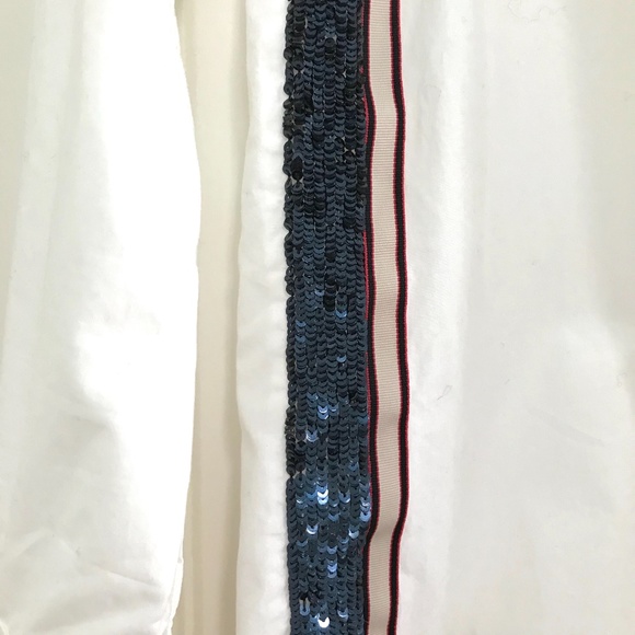 J Crew Long Sleeve Cotton Blouse w/Sequins - 4 - Picture 5 of 5